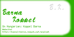 barna koppel business card